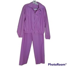 Windbreaker Jacket and Pants Women's Pink Set Vintage Size 14 Fits Like Size 10