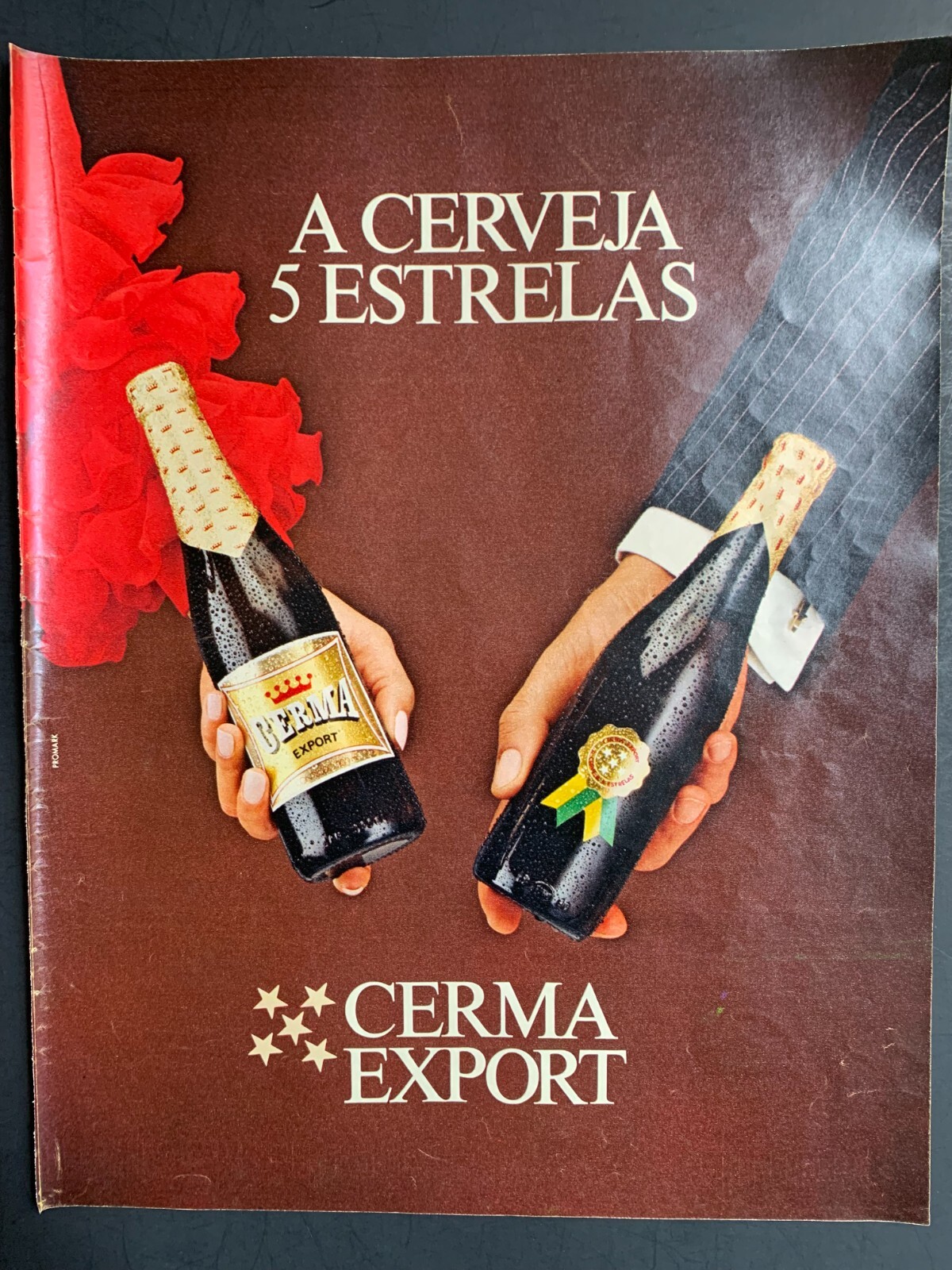 Print Ad 1983 Cerma Export Beer14"x10" Brazil Portuguese Ad A Cerveja 5 Estrelas