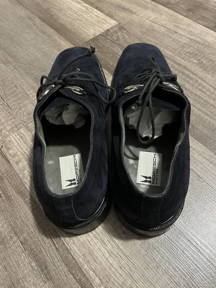 Oxford de gamuza con cordones azul oscuro Moreschi talla 9 EE. UU./8 UE hechos en Italia Foto 3 de 4