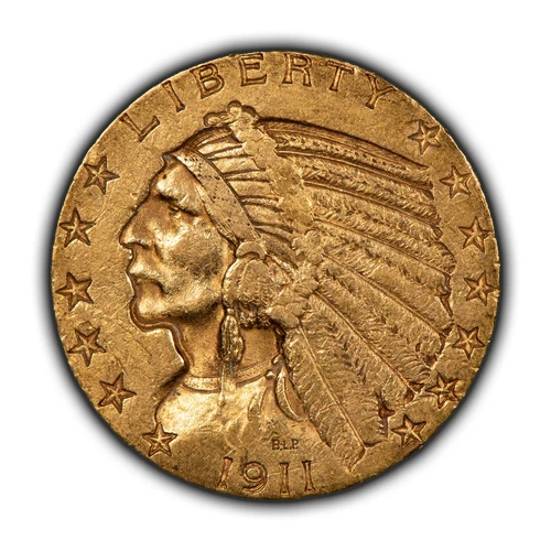 1911-S G$5 Indian Head Gold Half Eagle - Authentic US Coin - SKU-G5077