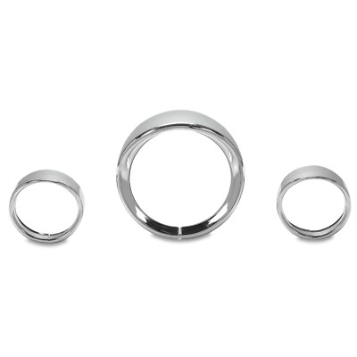 Chrome Trim Ring 7" & 4.5" Chrome Headlight & Fog Light Trim Rings Visor Bezels For Harley Softail & Touring Models - Direct Fit Replacement Harley Davidson Softail Headlight - Foto 9