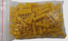 Install Bay YVBC Vinyl Yellow 10-12 Gauge Butt Connector Terminals - 100 Pack