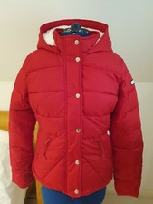 Nwot Hollister Sherpa Lined Red Puffa Hoodedjacket Size M