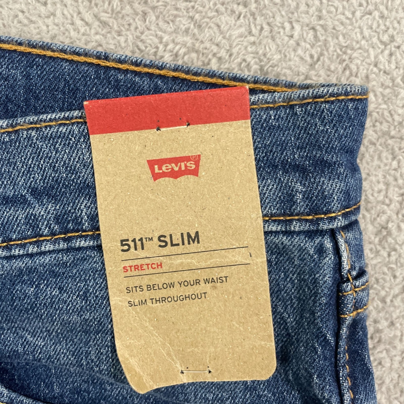 NEW Levis 511 Men's W32 L34 Slim Stretch Jeans Medium Wash Denim thumbnail 7