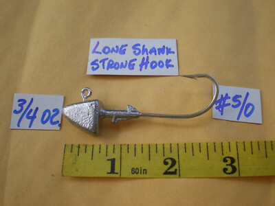 15 Pièces. APPÂT DE NATATION SHAD HEAD JIG/BASS, 1/4 OZ. #2/0 LONG TIGE