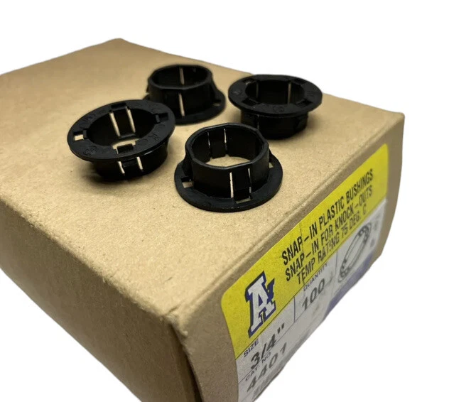 (Box of 100) Arlington 4401 Snap-In Plastic Bushings for Knock-Outs 75 Deg 3/4" - Image 2 of 4