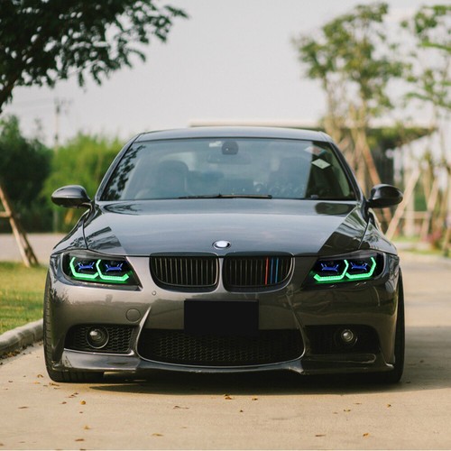 For 2005-2012 BMW E90 E91 3-Series HID Xenon Sedan RGB LED Projector Headlights - Picture 1 of 17