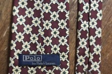 Vintage Polo by Ralph Lauren Tie Made By Hand 100% Silk Made In USA