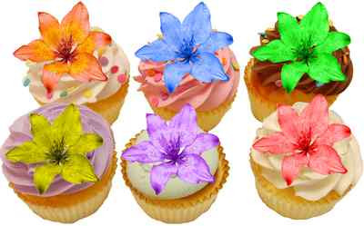 30x LILIE SCHÖNE HÜBSCHE LILIEN BLUMEN ESSBAR FLACH REISPAPIER KUCHENAUFLEGER D1