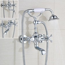 Polished Chrome Bathroom Claw foot Tub Faucet / Filler With Hand Shower ftf902