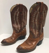Abilene Cowgirl Western Pointed Toe Boots Two Tone Brown Leather Women  s Sz 6 M