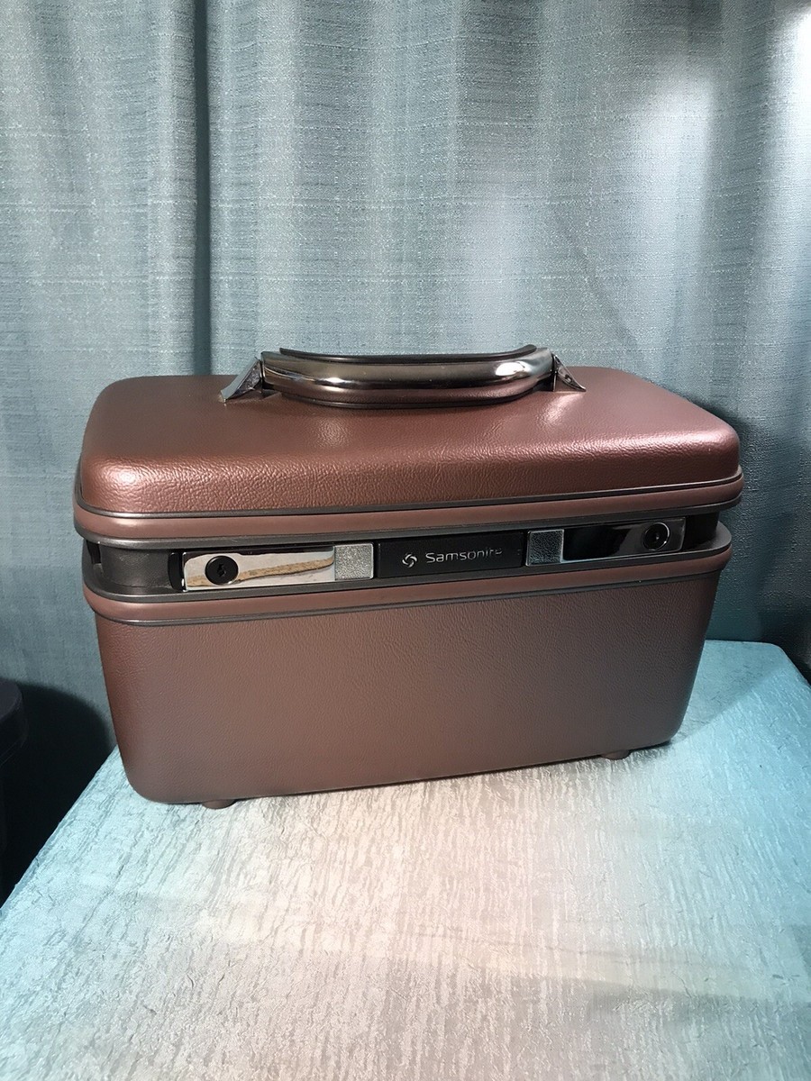 Vintage Samsonite Silhouette 4 Cosmetic Train Case Maroon Hard