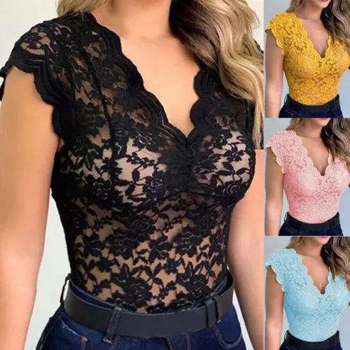 Sexy Damen Spitze Bustier Bra Crop Top Träger BH Tanktop Bralette Unterwäsche - Bild 4 von 12