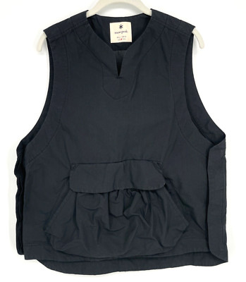 Snow Peak men's M Camping Vest black kangaroo pocket Japan side button closure