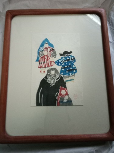 Japanese Hand Stencil Dyed Art Snow Scene Keisuke Serisawa Living Nat. Art Treas - Picture 5 of 5