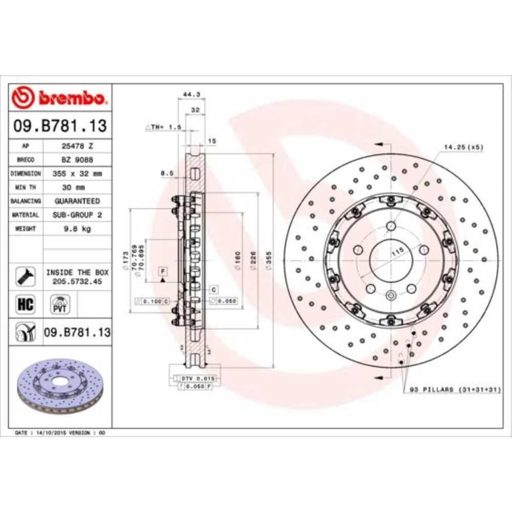 Brembo Bremsscheibe Vorderachse (09.B781.13) online kaufen | eBay 