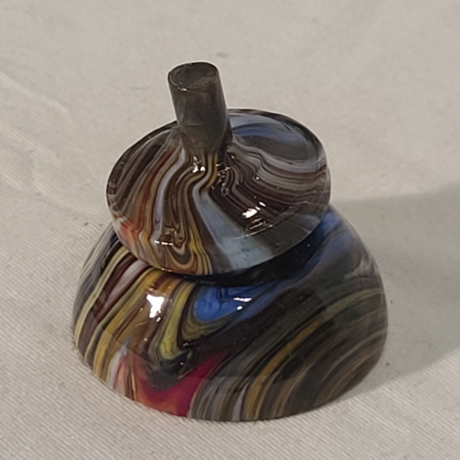 ANDY DAVIS, Glass Art Spinning Top & Base, Megans Run (?), #339E