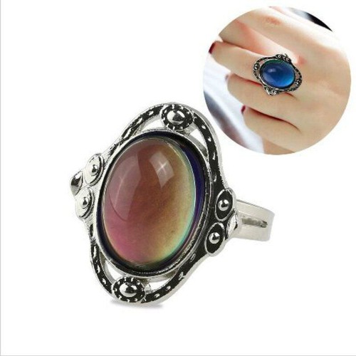 1 Stück Damen Vintage Emotion Stimmung Ring Farbwechsel Persönlichkeit Ringe Party Schmuck - Bild 4 von 12