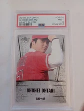 2018 Leaf Silver Draft #DS-01 Shohei Ohtani PSA 9 MINT 50-50 WS 3 Time MVP