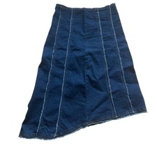 vintage long dark wash denim skirt