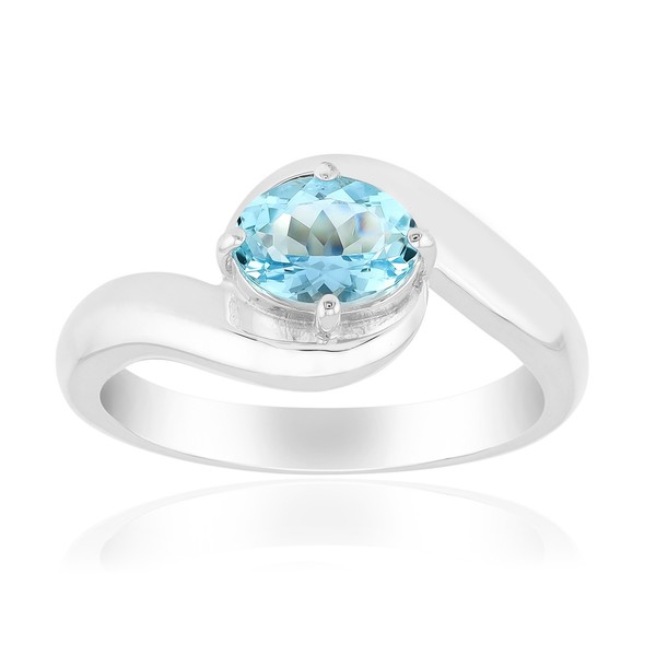 Cavill Ring 0,58Ct Aquamarin Oval Brillant 925 Sterling Silber Damen-image