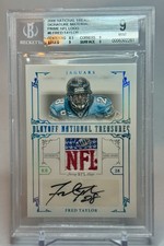 2008 Playoff National Treasures NFL Jersey Logo Auto 1/1 Fred Taylor BGS 9