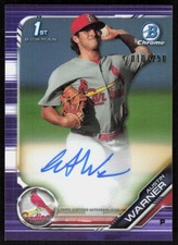 2019 Bowman Chrome Austin Warner Prospects Autographs Purple /250