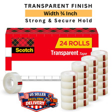 Scotch Transparent Tape 3/4 in x 1000 in, Refills 24 Boxes/Pack Tape 600K24