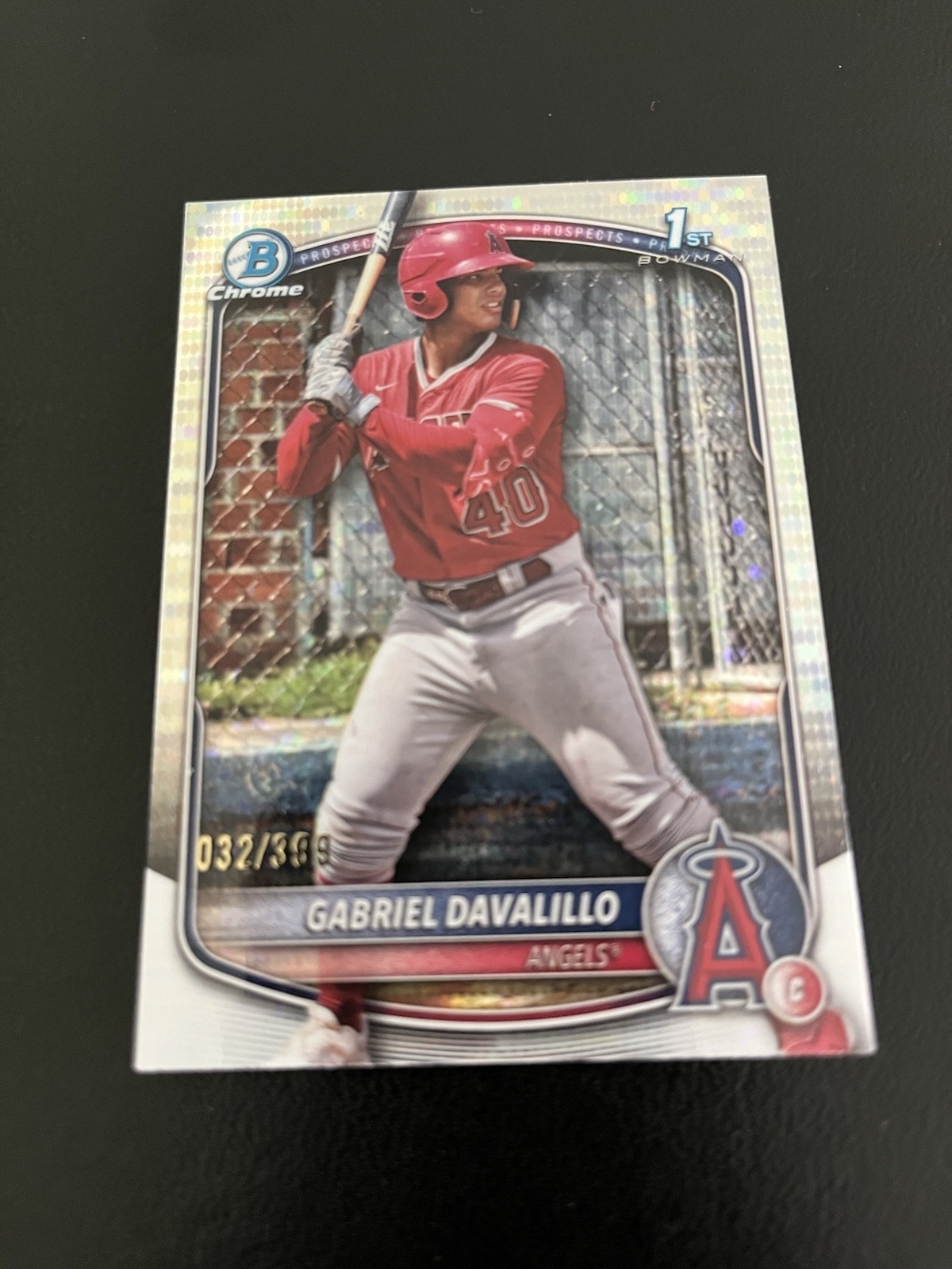 GABRIEL DAVALILLO 2025 BOWMAN CHROME 1ST PULSAR REFRACTOR #032/399 ANGELS