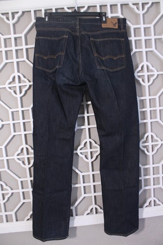 American Eagle Jeans Mens 34 Blue Dark Wash Denim Pants Original Straight 34x34 - Picture 2 of 15