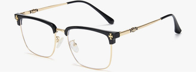 Black/Gold Chrome Hearts Glasses, metal and plastic blue light glasses