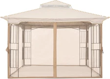 Patio Gazebo Mosquito Netting Screen Walls ONLY (10X10, Beige)