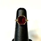 (RI1) Antique 10k Yellow Gold 3.7 Grams Red Stone Ring - Size 5.25