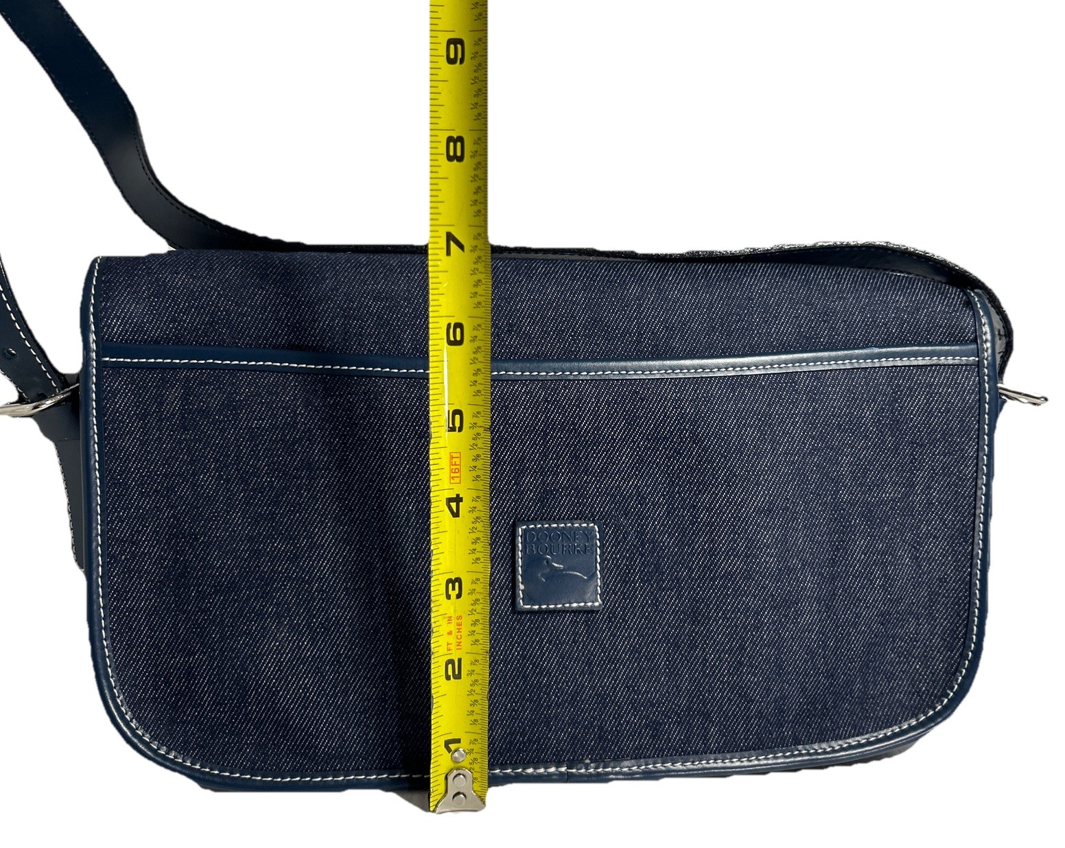 Vintage Dooney and Bourke Denim And Leather Purse Shoulder Bag Y2K Rare image 9
