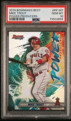 2019 Bowman’s Best Mike Trout Power Producers #PP-MT PSA 10 Angels HOF