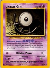 Unown [U] 51/75 Uncommon Neo Discovery Pokemon Unlimited Lightly Played