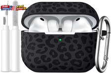 Leopard Engraved AirPods Pro 3 Case 2025 Cute Silicone Cover Women with Keychain