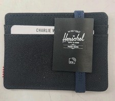 Herschel Men's Charlie RFID Protected Card Case Wallet - Black New with tag