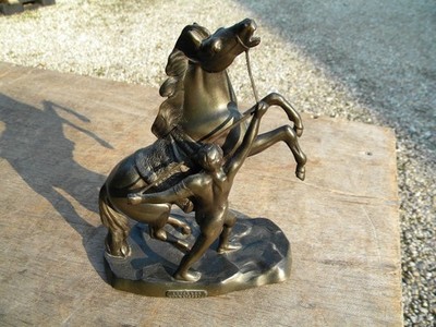 1930 WARSCHAU HEKTOR der Pferdebändiger Metallfigur Metallguss Heldensage Andenk