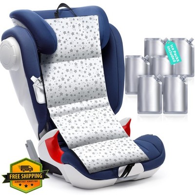 Briwooody Car Seat Cooling Pad Gray White Star Gel Packs