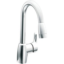 Moen CA42519 Baystone Single Handle Kitchen Faucet w/ Pullout Spray Chrome
