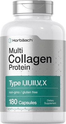 Multi Collagen Protein 2000mg | 180 Capsules | Type I, II, III, V, X | Horbaach