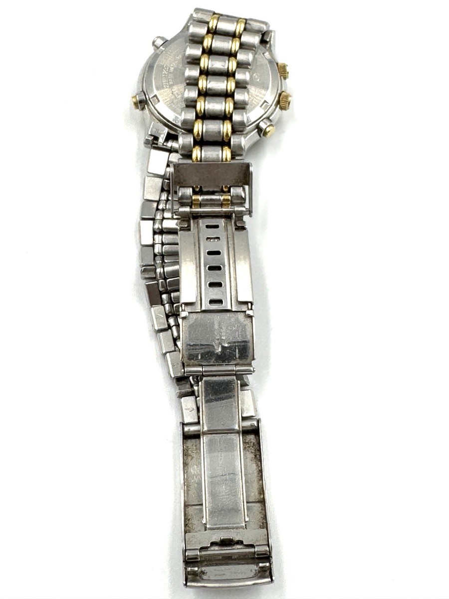 Junk] SEIKO Moon Phase Men's Quartz Watch 7T36-6A80 37mm