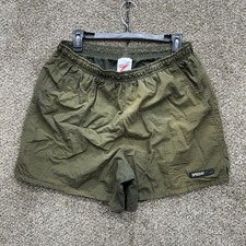 Vintage Speedo Olive Green Mesh Lined Swim Trucks Shorts Men's Large 4" Inseam