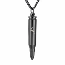 Urn Necklaces for Ashes Bullet Pendant Stainless Steel  Waterproof Cremation