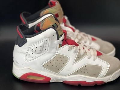 Sz 5.5Y Jordan Air Jordan 7 (GS) Sneakers White/Red/Tan 384665-062