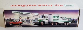 C 388 VINTAGE 1988 WORKING HESS TOY TRUCK AND RACER IN ORIGINAL BOX!