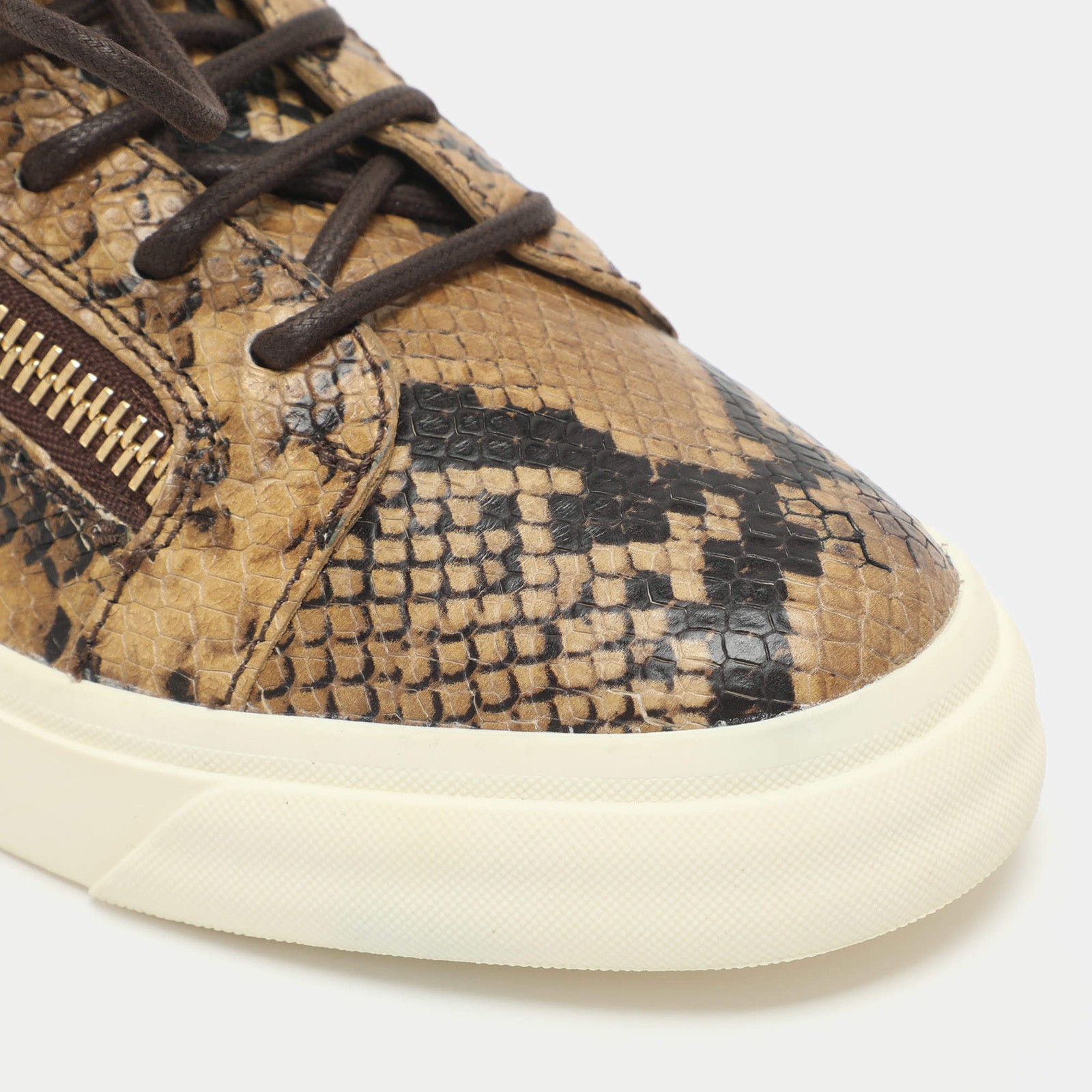 Giuseppe Zanotti Size 38 Brown Python Embossed Le… - image 7