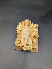Ancien Santon DEVINEAU  "JESUS EN CIRE SUR SON LIT" - 8 cm