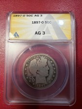 1897 o barber half dollar - Key Date - Original AG3